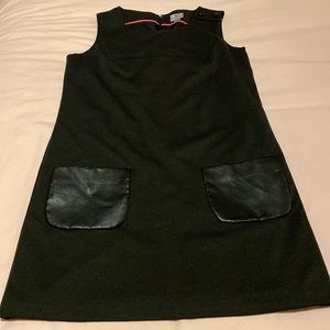 LBD w faux leather pockets.